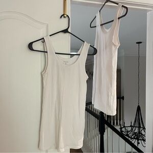 Set of two Amazon Essentials basic white layering tanks